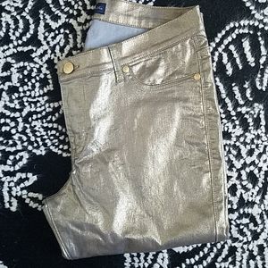 NWT Gold Sexy Coated Jeggings